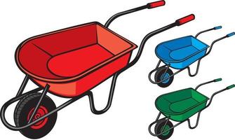 Garden Metal Wheelbarrow vector