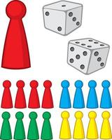 Board Game Figures with Dices vector