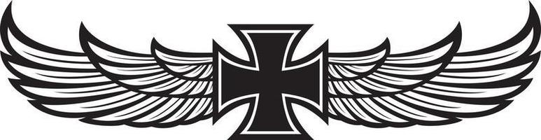 Cross with Wings vector