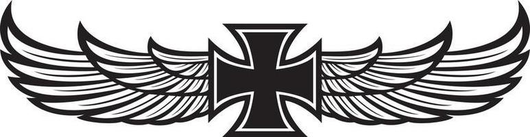 Cross with Wings vector