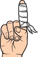 Finger with Gauze Bandage vector