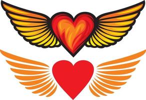 Heart with Wings vector