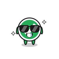 Cartoon mascot of check mark with cool gesture vector