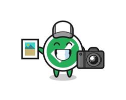 Character Illustration of check mark as a photographer vector