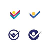 Human and people logo design Community care icon vector