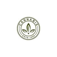 cannabis logo template in white background vector
