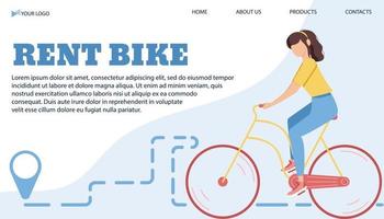 Vector illustration banner template for rent bike in the city