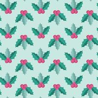 Seamless pattern of Christmas symbols in flat style vector