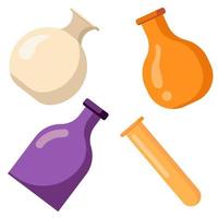 Flat icon illustration of halloween spooky items. vector