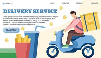 Vector illustration banner template for delivery service