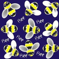 Bee seamless pattern for textile decorative wrapping paper vector