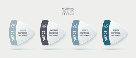 Plantilla de infografía empresarial con diseño de paso u opción. vector