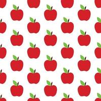 Red apple seamless pattern, background with cute fruits, group of objects for wallpaper. vector