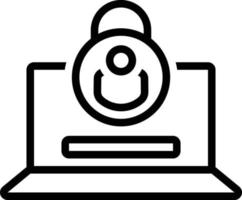 Line icon for secure login vector