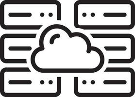 icono de línea para servidor en la nube vector