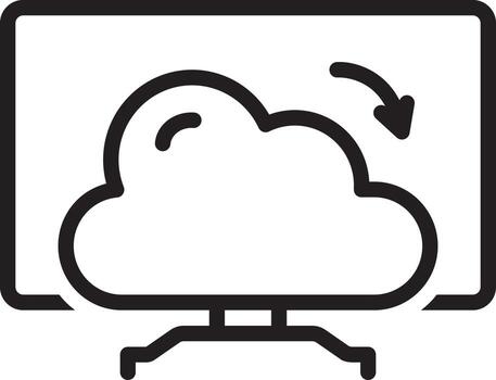 Line icon for computing cloud vector