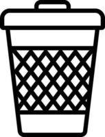 Line icon for trash can vector