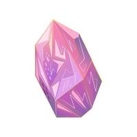 hermoso cristal, gema, joya se aísla en el fondo blanco. una piedra de colores para juegos y aplicaciones. ilustración vectorial en estilo de dibujos animados. vector