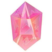 hermoso cristal, gema, joya se aísla en el fondo blanco. una piedra de colores para juegos y aplicaciones. ilustración vectorial en estilo de dibujos animados vector