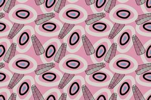 Geometric seamless pattern in a modern mid-century style. Vector illustration in a simple style. A pattern with abstractions and molecules in a retro-vintage style.