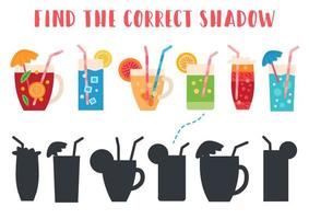 Find the correct shadow. Kids learning game. vector