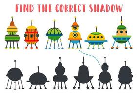 Find the correct shadow. Kids learning game. vector