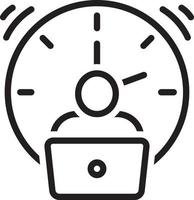 Line icon for overtime vector