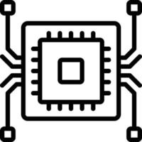 icono de línea para chip vector