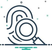Mix icon for fingerprint scan vector