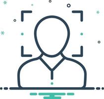 Mix icon for face recognition vector