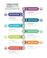 Infographic thin line design and 8 options or steps vector