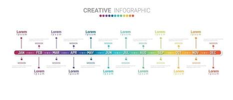 infografías todo el mes planificador de diseño y presentación de negocios. vector
