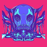 alien illustration for halloween vector