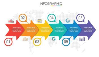 Infographic chart with business concept with 6 steps. vector