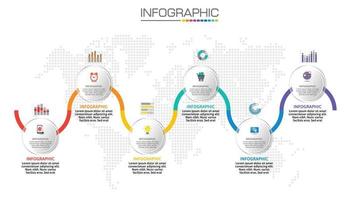 Infographic chart with business concept with 6 steps. vector