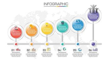 Infographic chart with business concept with 6 steps. vector