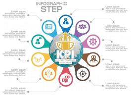 Digital Marketing concept. Infographic chart with icons, can be used for workflow layout, diagram, report, web design. vector