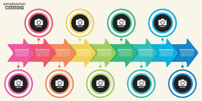 Infographic design template with frame for your text and photo, can be used for workflow layout, diagram, report, web design.