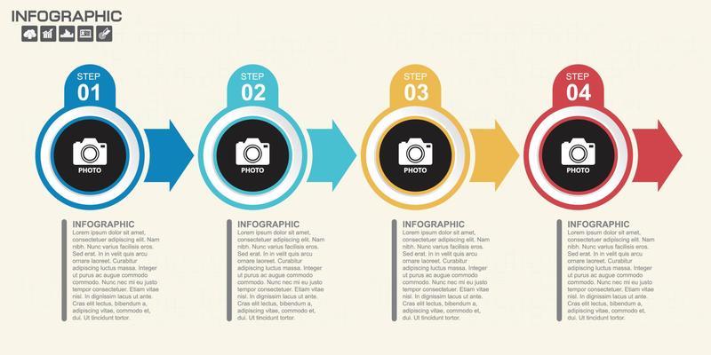 Infographic design template with frame for your text and photo, can be used for workflow layout, diagram, report, web design.