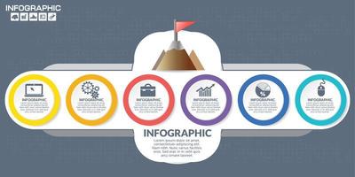 concepto de marketing digital. gráfico infográfico con iconos, se puede utilizar para el diseño de flujo de trabajo, diagrama, informe, diseño web. vector