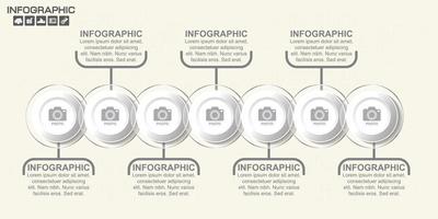 Plantilla de diseño infográfico con marco para texto y foto, se puede utilizar para diseño de flujo de trabajo, diagrama, informe, diseño web. vector