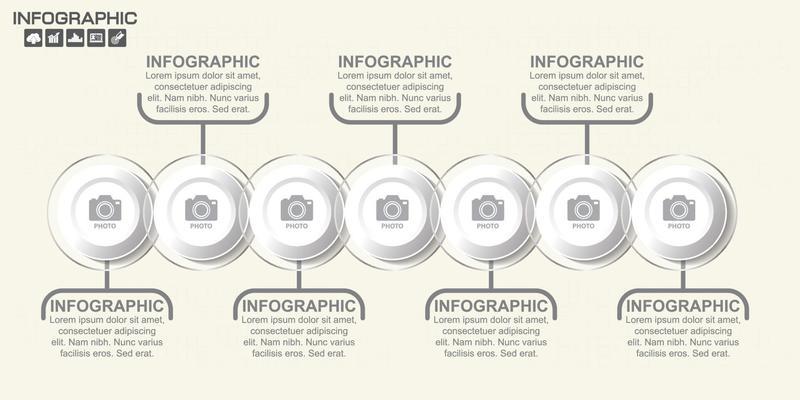 Infographic design template with frame for your text and photo, can be used for workflow layout, diagram, report, web design.