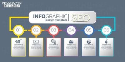 Digital Marketing concept. Infographic chart with icons, can be used for workflow layout, diagram, report, web design. vector