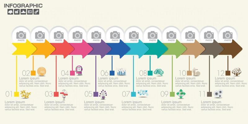 Infographic design template with frame for your text and photo, can be used for workflow layout, diagram, report, web design.