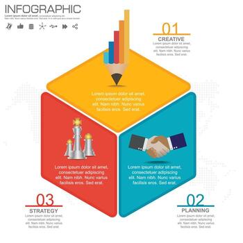 Business Infographics for workflow layout, banner, diagram, number options, step up options, web design. vector
