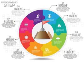 Business Infographics for workflow layout, banner, diagram, number options, step up options, web design. vector