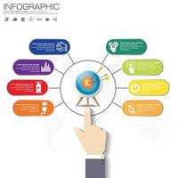 infografías de negocios para diseño de flujo de trabajo, banner, diagrama, opciones numéricas, opciones de intensificación, diseño web. vector