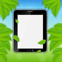 Tablet icon vector illustration on nature background