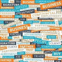 Seamless pattern, which is composed of words on business themes. vector
