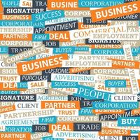 Seamless pattern, which is composed of words on business themes. vector